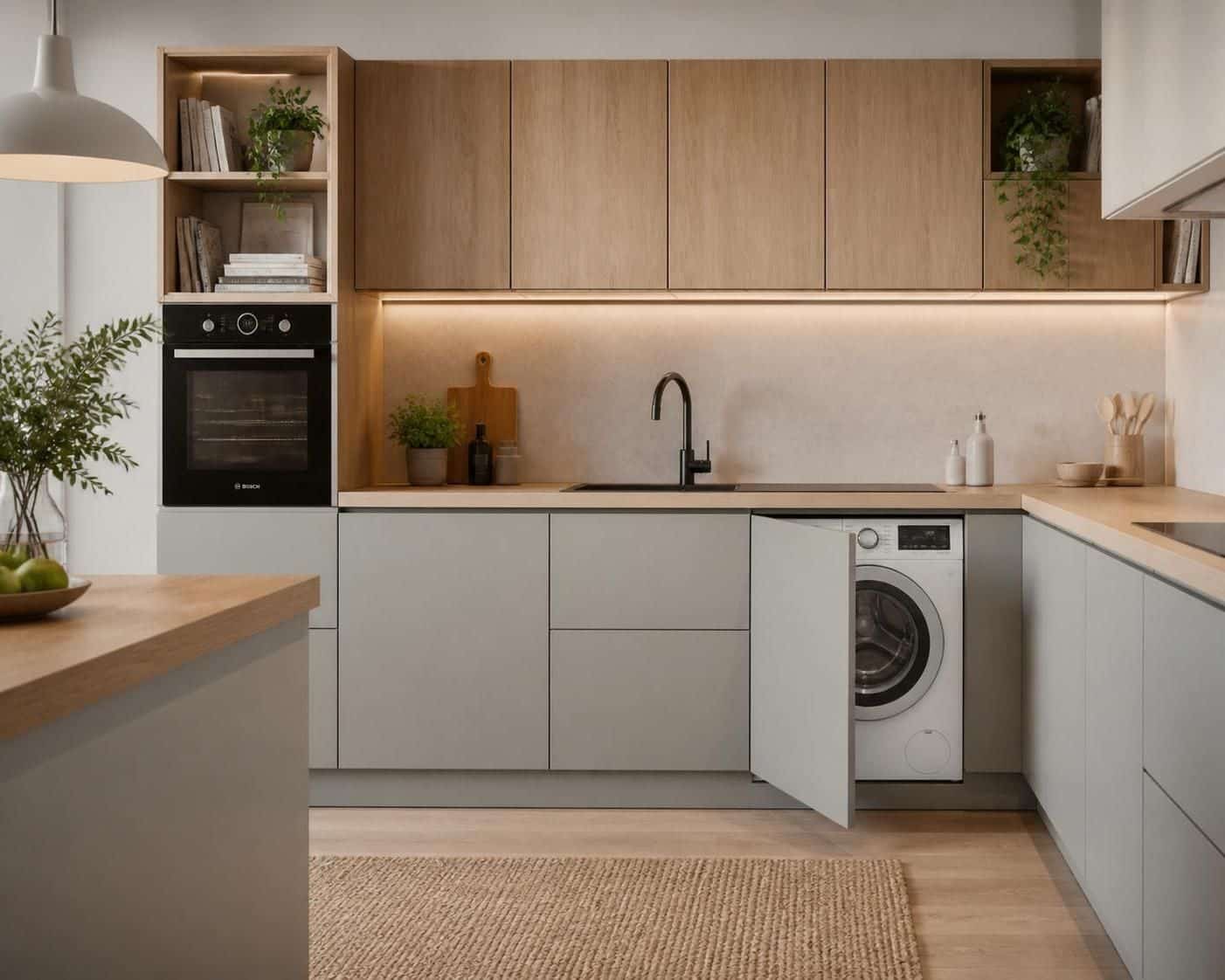 découvrez comment réussir l'intégration d'un lave-linge dans votre cuisine pour un espace à la fois pratique et esthétique.