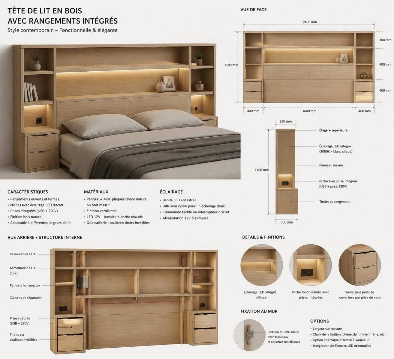 apprenez à construire une tête de lit fonctionnelle avec rangements intégrés pour optimiser l'espace et ajouter du style à votre chambre.