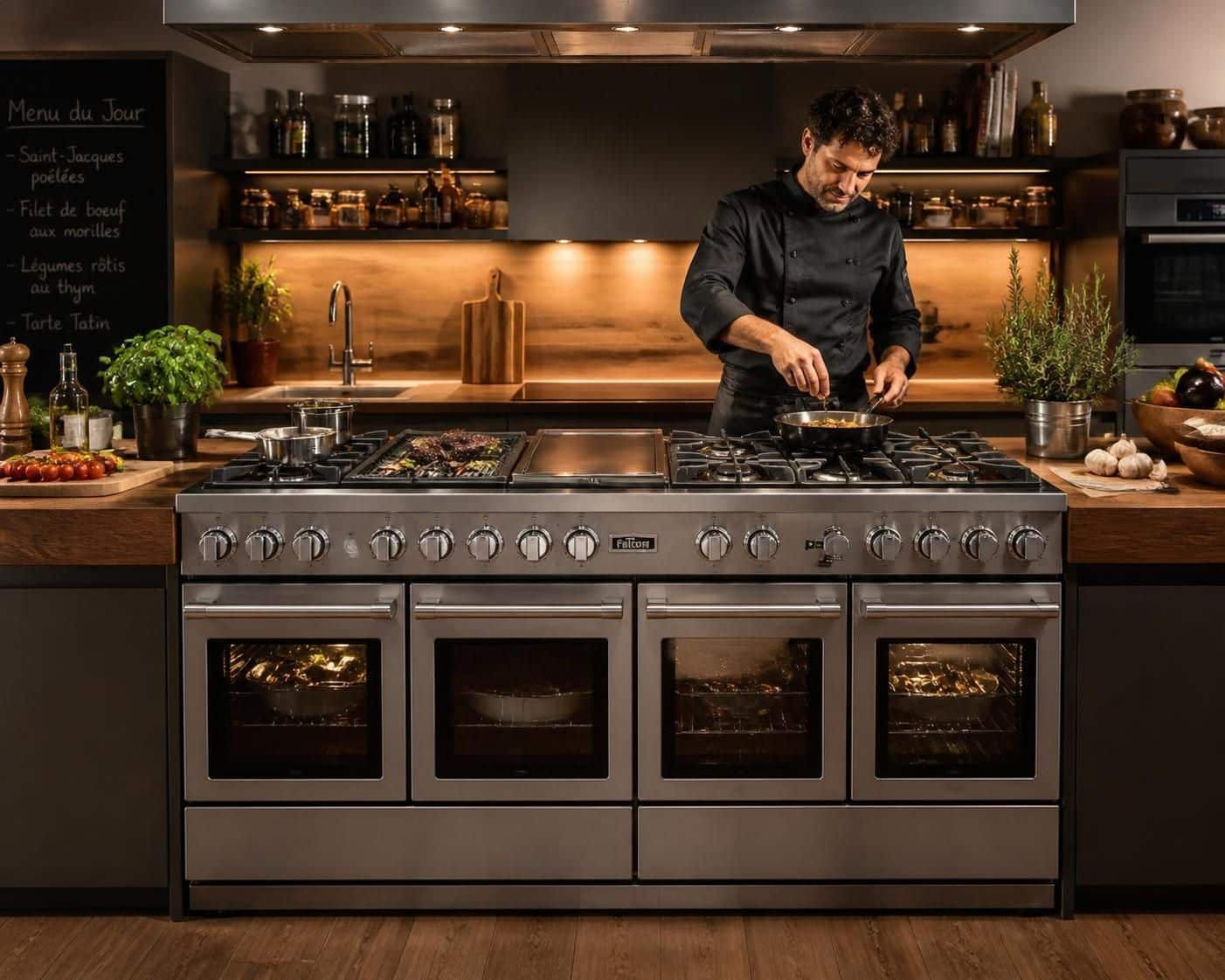 découvrez nos cuisines équipées avec cuisinière piano, alliant design élégant et performance professionnelle pour une expérience culinaire unique.